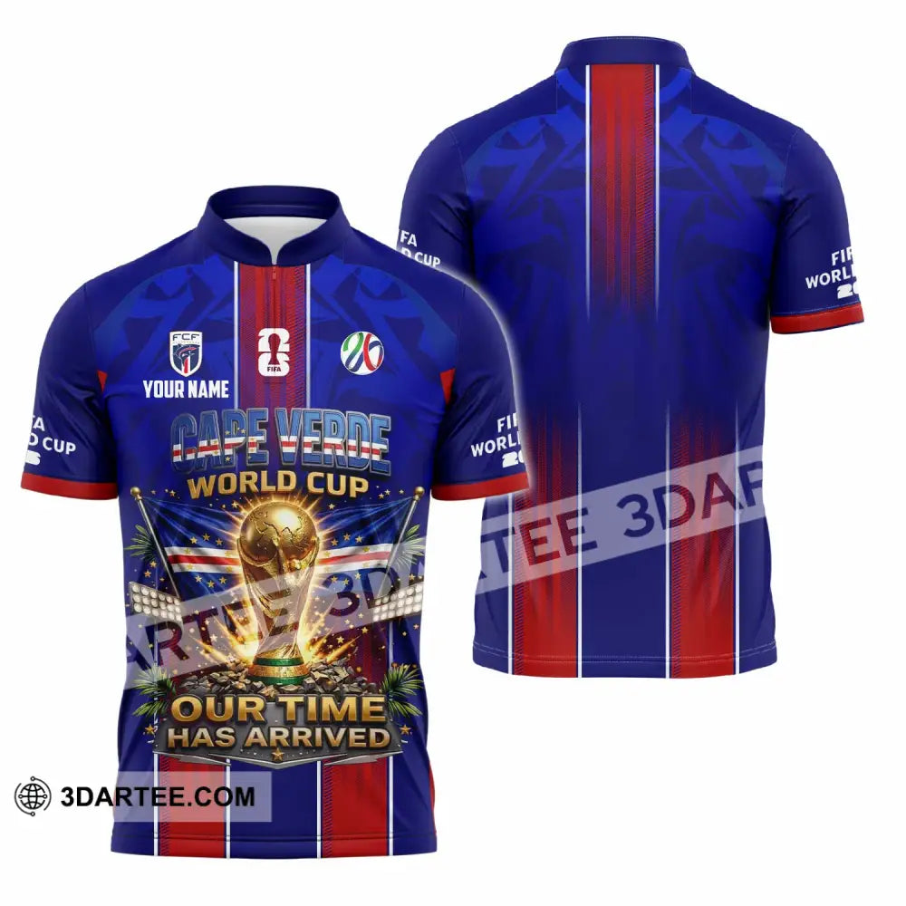 Unisex Shirt - Custom Cape Verde World Cup 2026 Shirt - Zipper Polo Shirt / S - T-shirt