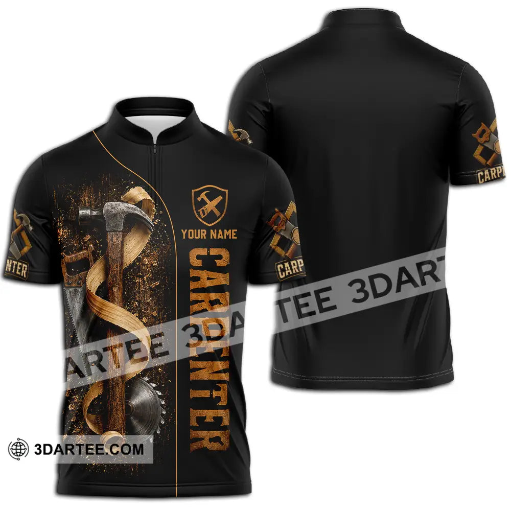 Unisex Shirt - Custom Carpenter Shirt - Zipper Polo Shirt / S - T-shirt