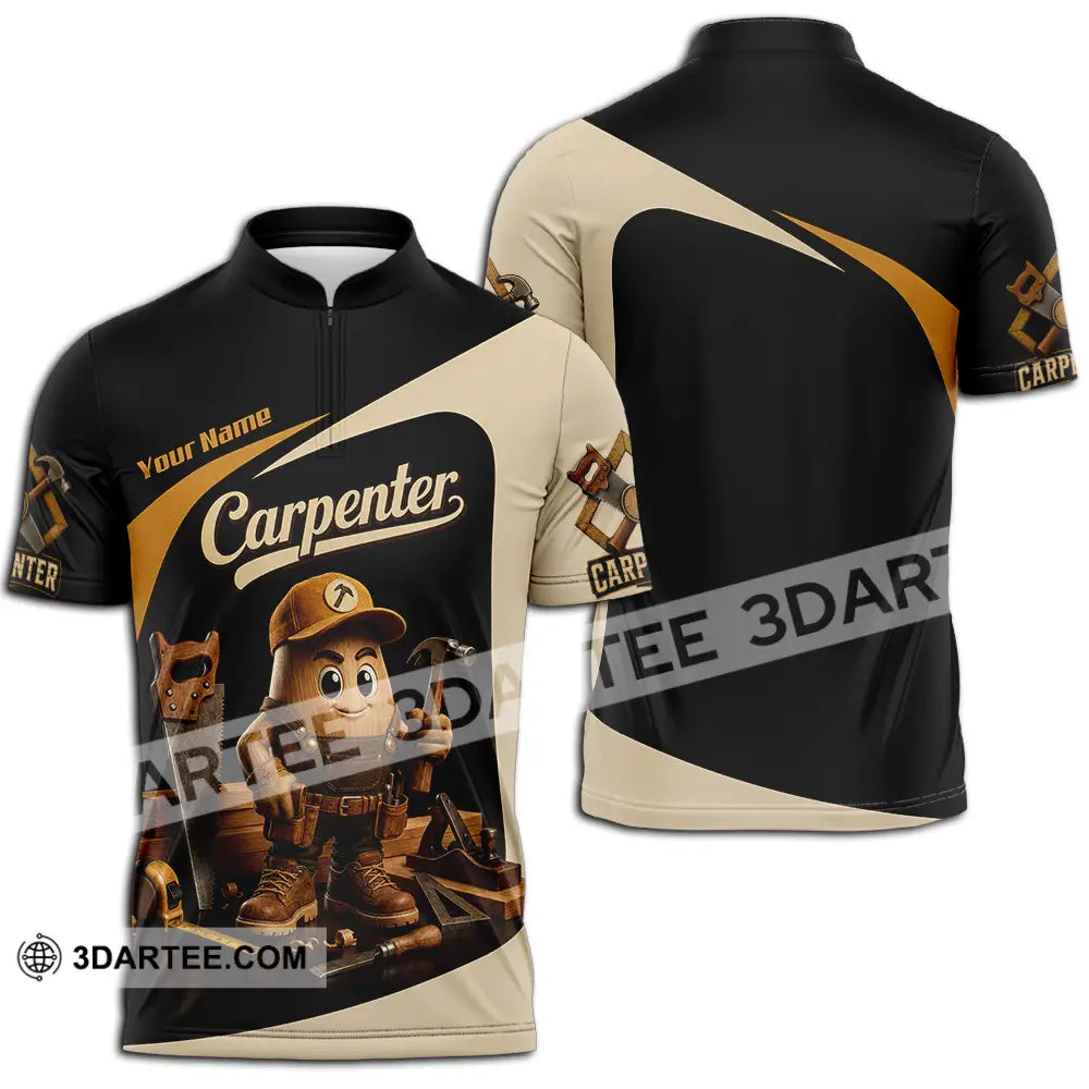 Unisex Shirt - Custom Carpenter Shirt - Zipper Polo Shirt / S - T-shirt