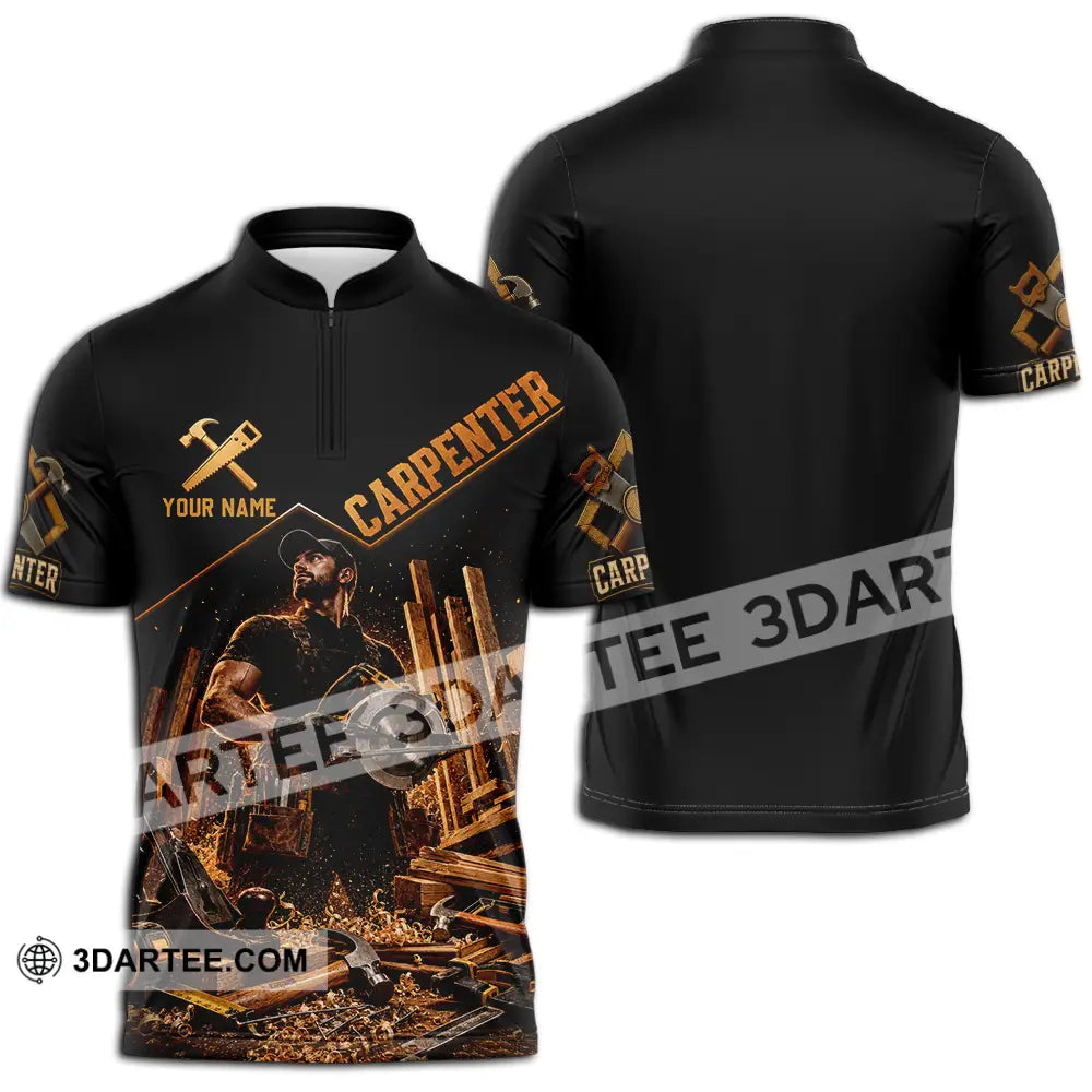 Unisex Shirt - Custom Carpenter Shirt - Zipper Polo Shirt / S - T-shirt