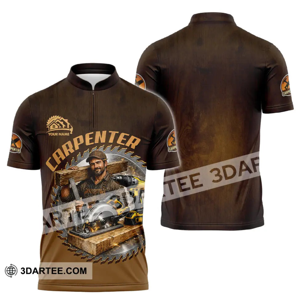 Unisex Shirt - Custom Carpenter Shirt - Zipper Polo Shirt / S - T-shirt