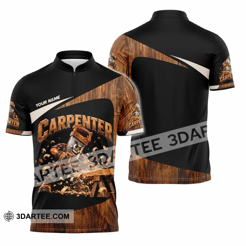 Unisex Shirt - Custom Carpenter Shirt - Zipper Polo Shirt / S - T-shirt