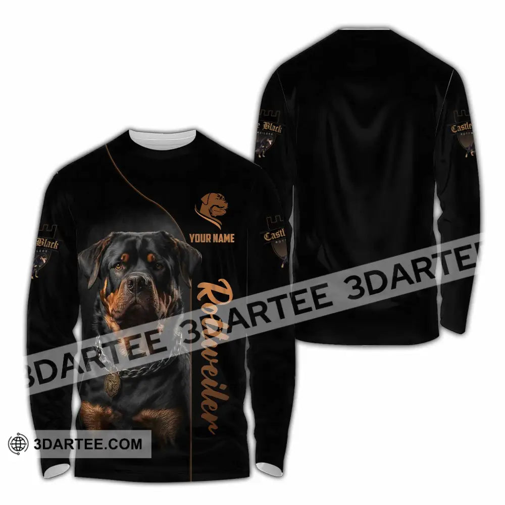 Unisex Shirt - Custom Castle Black Rottweilers Dog Shirt Long Sleeve Shirt / S T-shirt