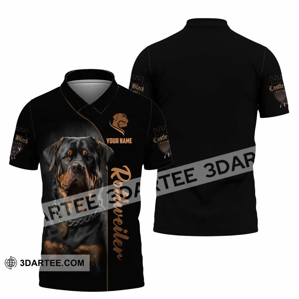Unisex Shirt - Custom Castle Black Rottweilers Dog Shirt Polo Shirt / S T-shirt