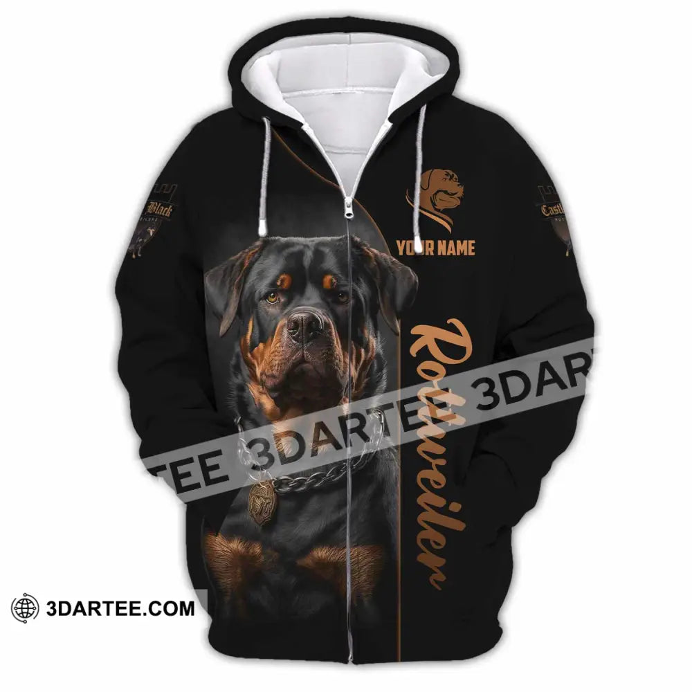 Unisex Shirt - Custom Castle Black Rottweilers Dog Shirt Zipper Hoodie / S T-shirt
