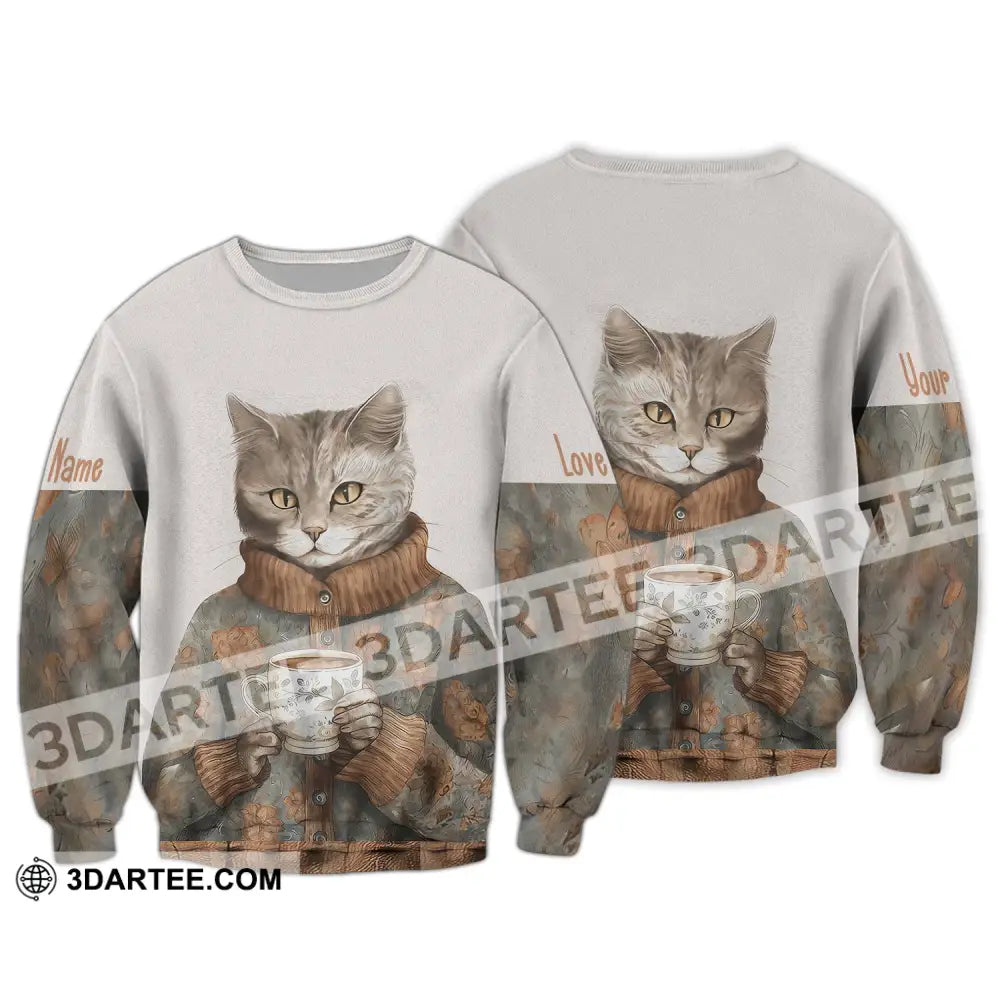 Unisex Shirt Custom Cat Lover T-Shirt For Pet Lovers Long Sleeve / S