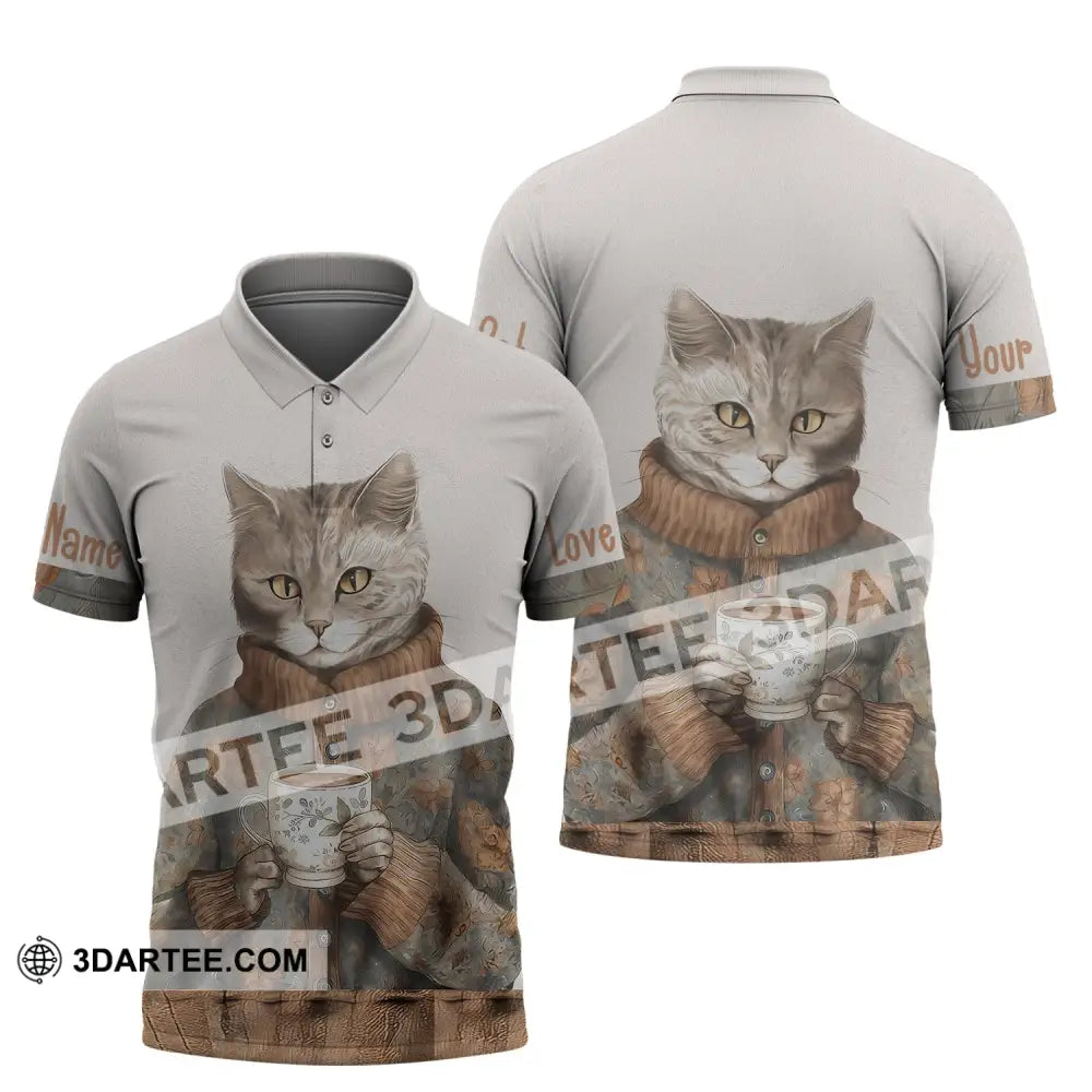 Unisex Shirt Custom Cat Lover T-Shirt For Pet Lovers Polo / S