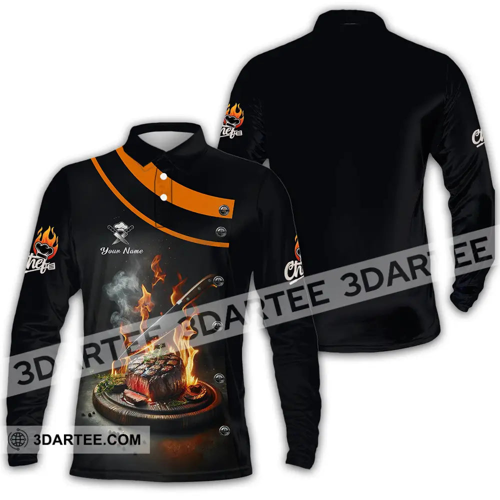 Unisex Shirt - Custom Chef 3D Shirt - Long Sleeve Polo / S - T-shirt