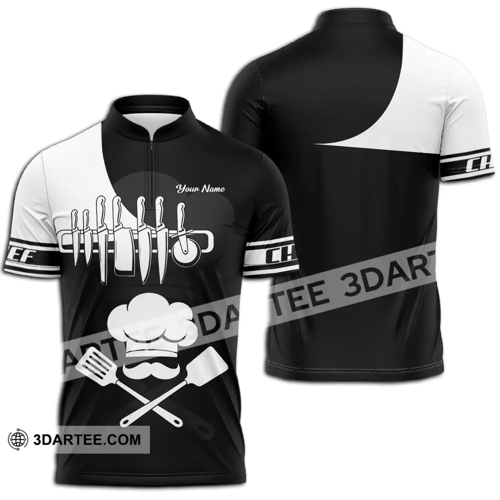 Unisex Shirt - Custom Chef 3D Shirt Zipper Polo Shirt / S T-shirt