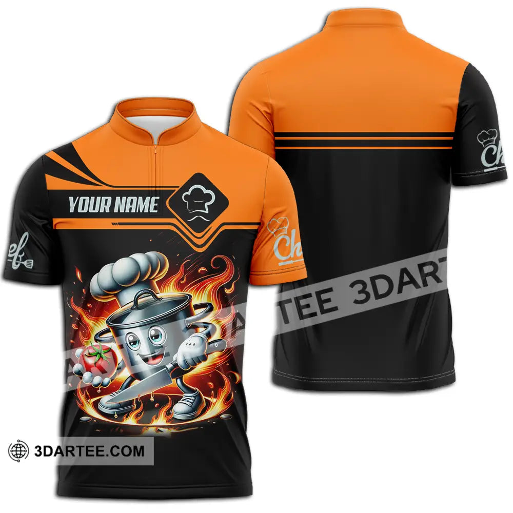 Unisex Shirt - Custom Chef 3D Shirt Zipper Polo Shirt / S T-shirt