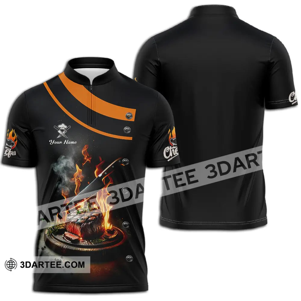 Unisex Shirt - Custom Chef 3D Shirt - Zipper Polo Shirt / S - T-shirt