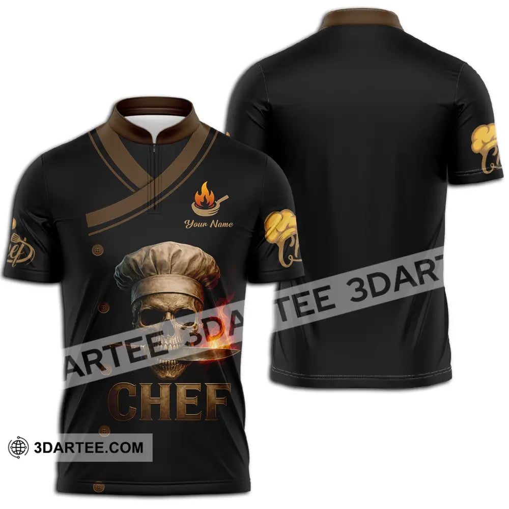 Unisex Shirt - Custom Chef 3D Shirt Zipper Polo Shirt / S T-shirt