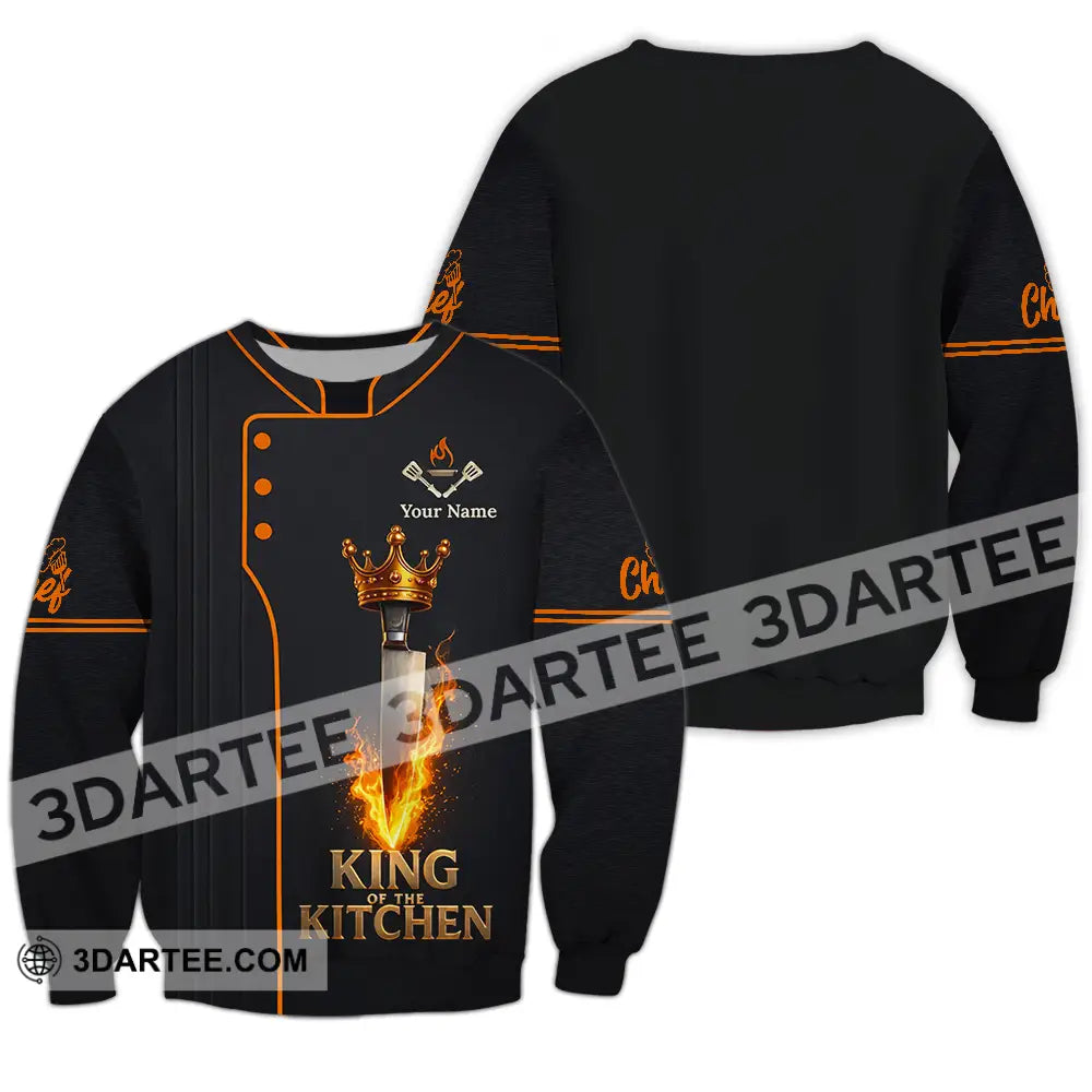 Unisex Shirt - Custom Chef King Kitchen 3D Shirt Long Sleeve / S T-shirt