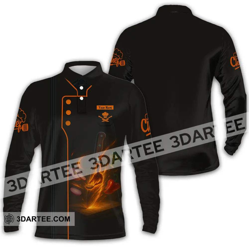 Unisex Shirt Custom Chef Shirt Long Sleeve Polo / S T shirt