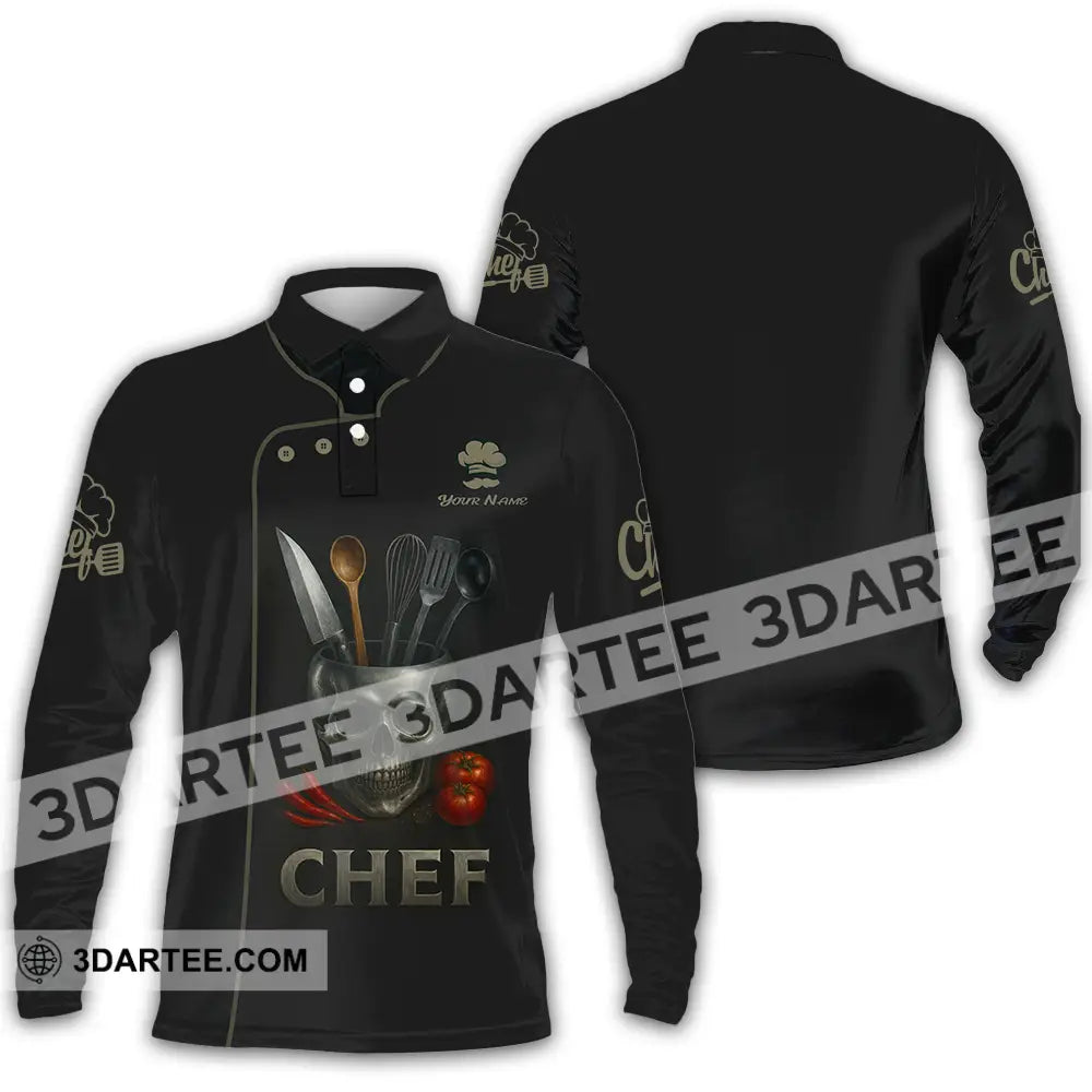 Unisex Shirt Custom Chef Shirt Long Sleeve Polo / S T shirt