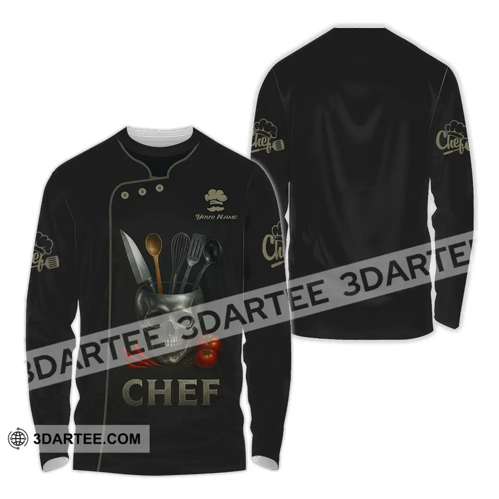 Unisex Shirt Custom Chef Shirt Long Sleeve Shirt / S T shirt