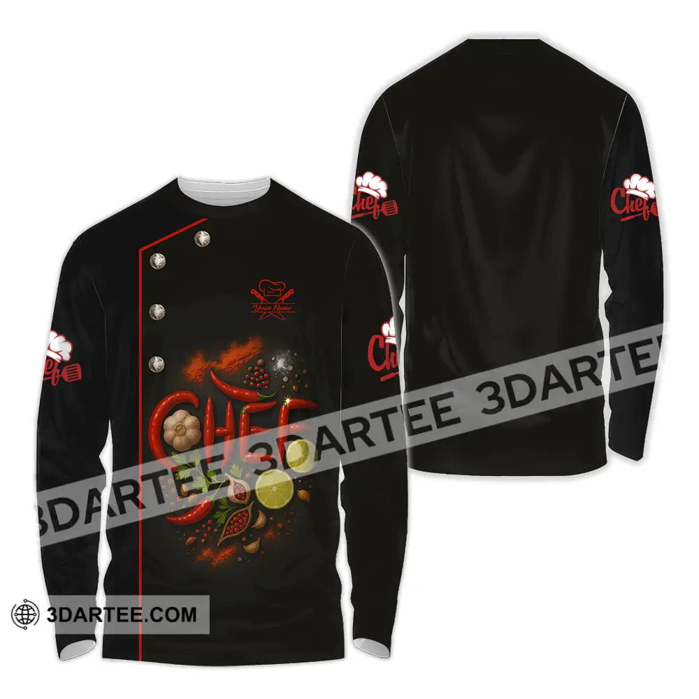 Unisex Shirt - Custom Chef Shirt Long Sleeve Shirt / S T-shirt