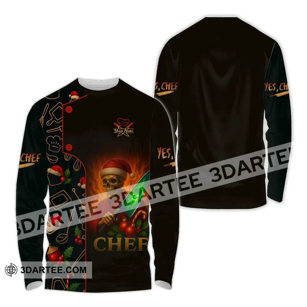 Unisex Shirt - Custom Chef Shirt Long Sleeve Shirt / S T-shirt