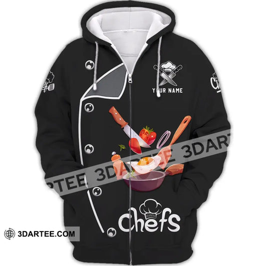 Unisex Shirt - Custom Chef Name Gift For Kitchen Lover Chefs Zipper Hoodie / S T-Shirt