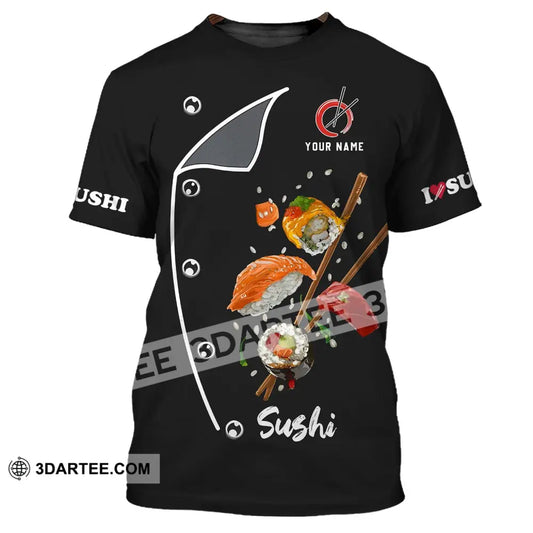 Unisex Shirt - Custom Chef Name I Love Sushi Gift For Japan Kitchen Lover T-Shirt / S T-Shirt