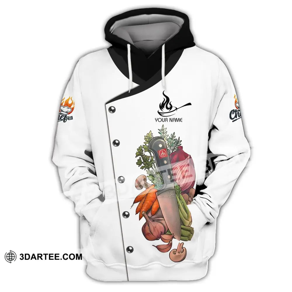 Unisex Shirt - Custom Chef Name Vegetables Kitchen And Knives Hoodie / S T-Shirt