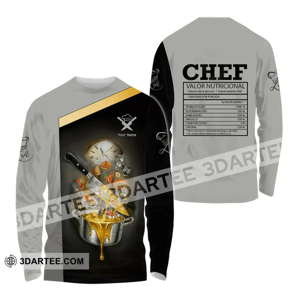 Unisex Shirt - Custom Chef Valor Nutricional Shirt Long Sleeve Shirt / S T-shirt