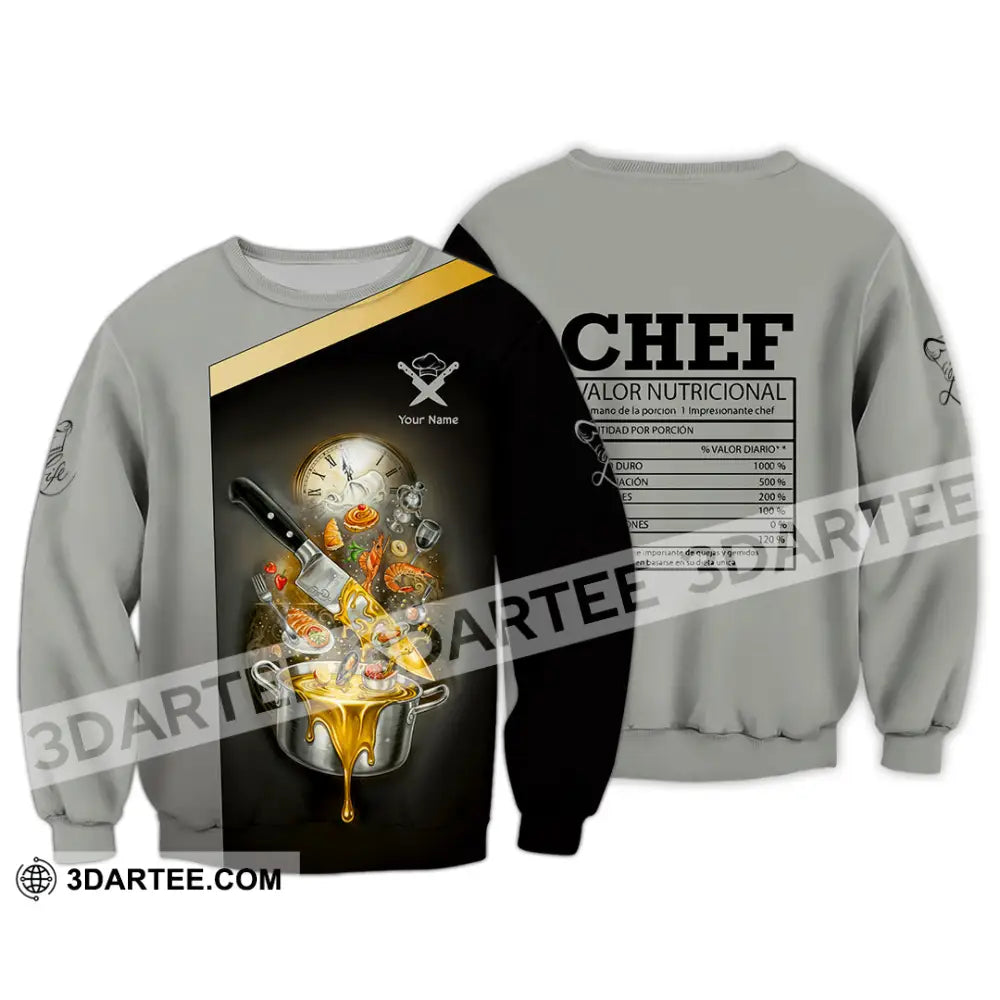 Unisex Shirt - Custom Chef Valor Nutricional Shirt Long Sleeve / S T-shirt