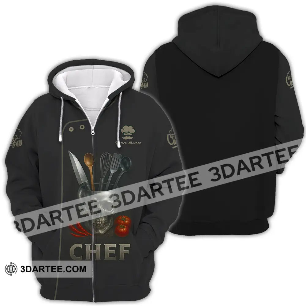 Unisex Shirt Custom Chef Shirt Zipper Hoodie / S T shirt
