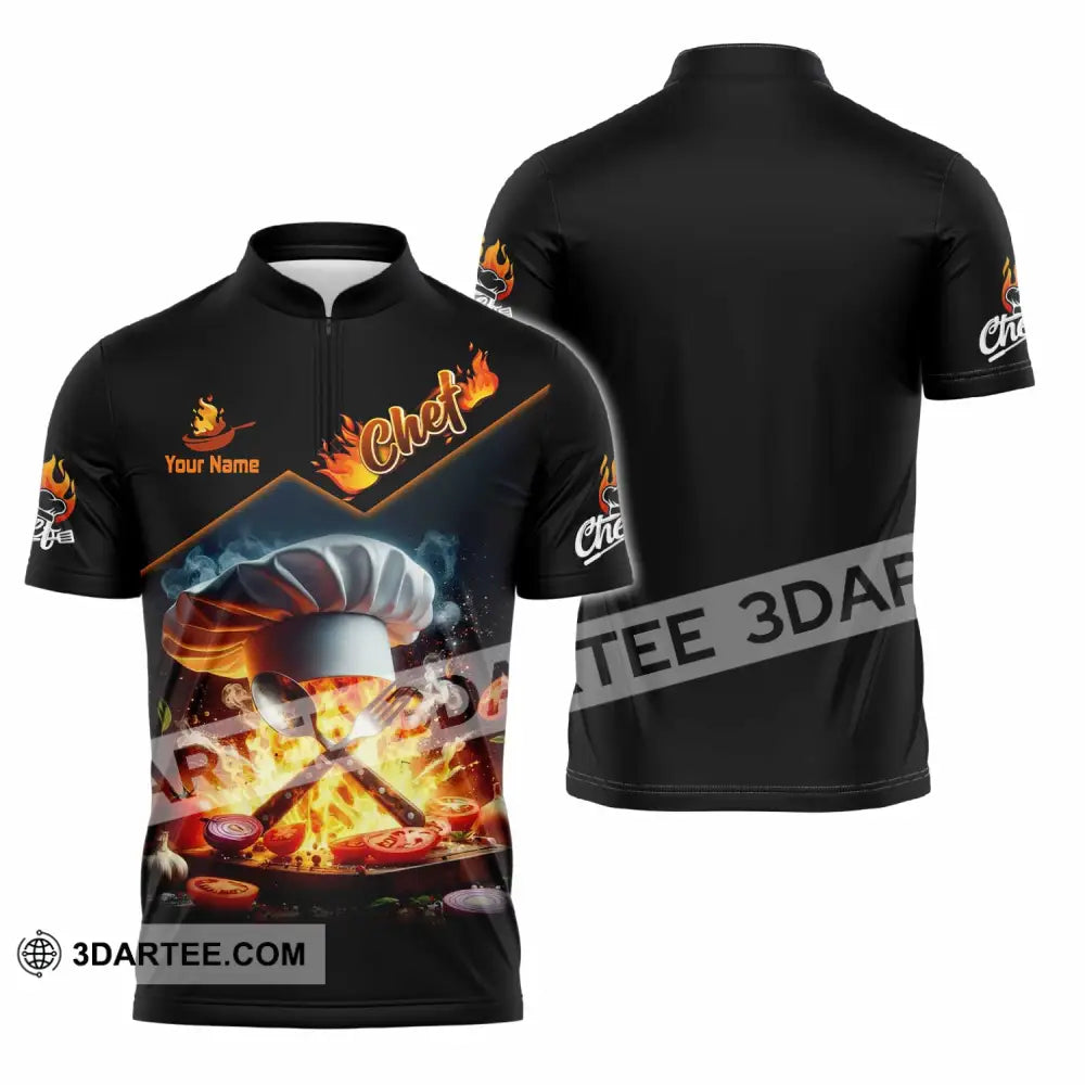 Unisex Shirt - Custom Chef Shirt - Zipper Polo Shirt / S - T-shirt