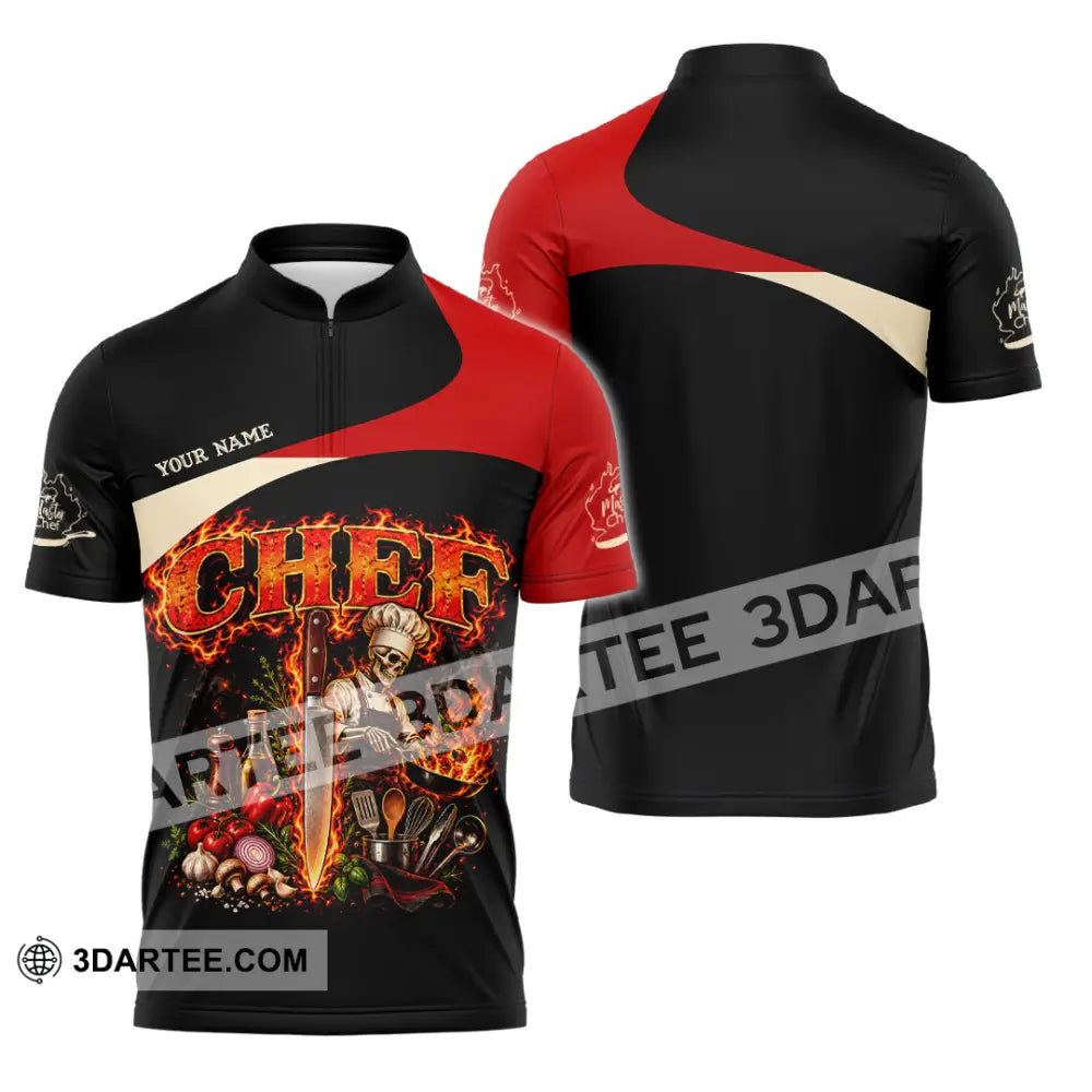Unisex Shirt - Custom Chef Shirt - Zipper Polo Shirt / S - T-shirt