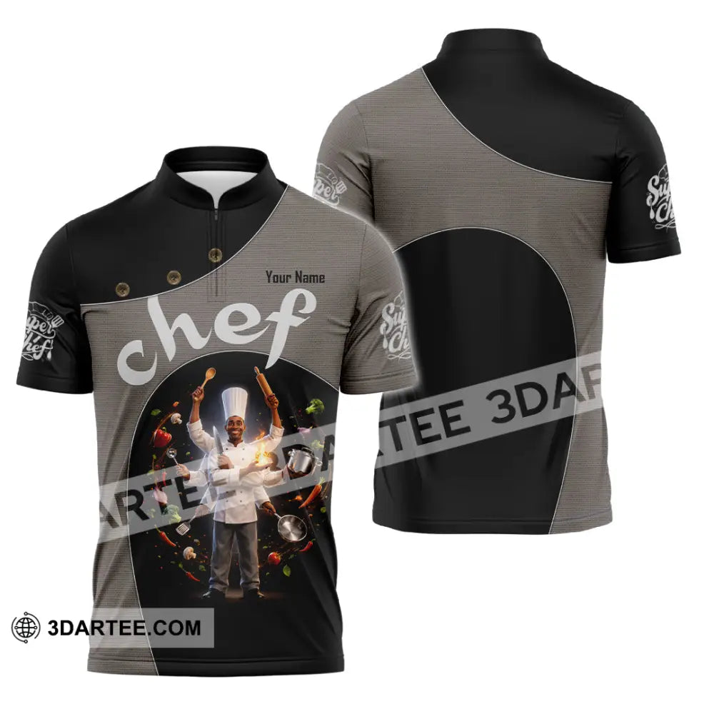 Unisex Shirt - Custom Chef Shirt - Zipper Polo Shirt / S - T-shirt
