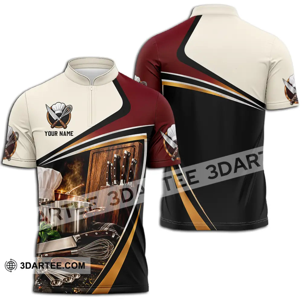 Unisex Shirt - Custom Chef Shirt - Zipper Polo Shirt / S - T-shirt