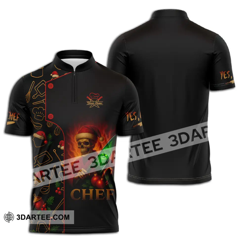 Unisex Shirt - Custom Chef Shirt Zipper Polo Shirt / S T-shirt