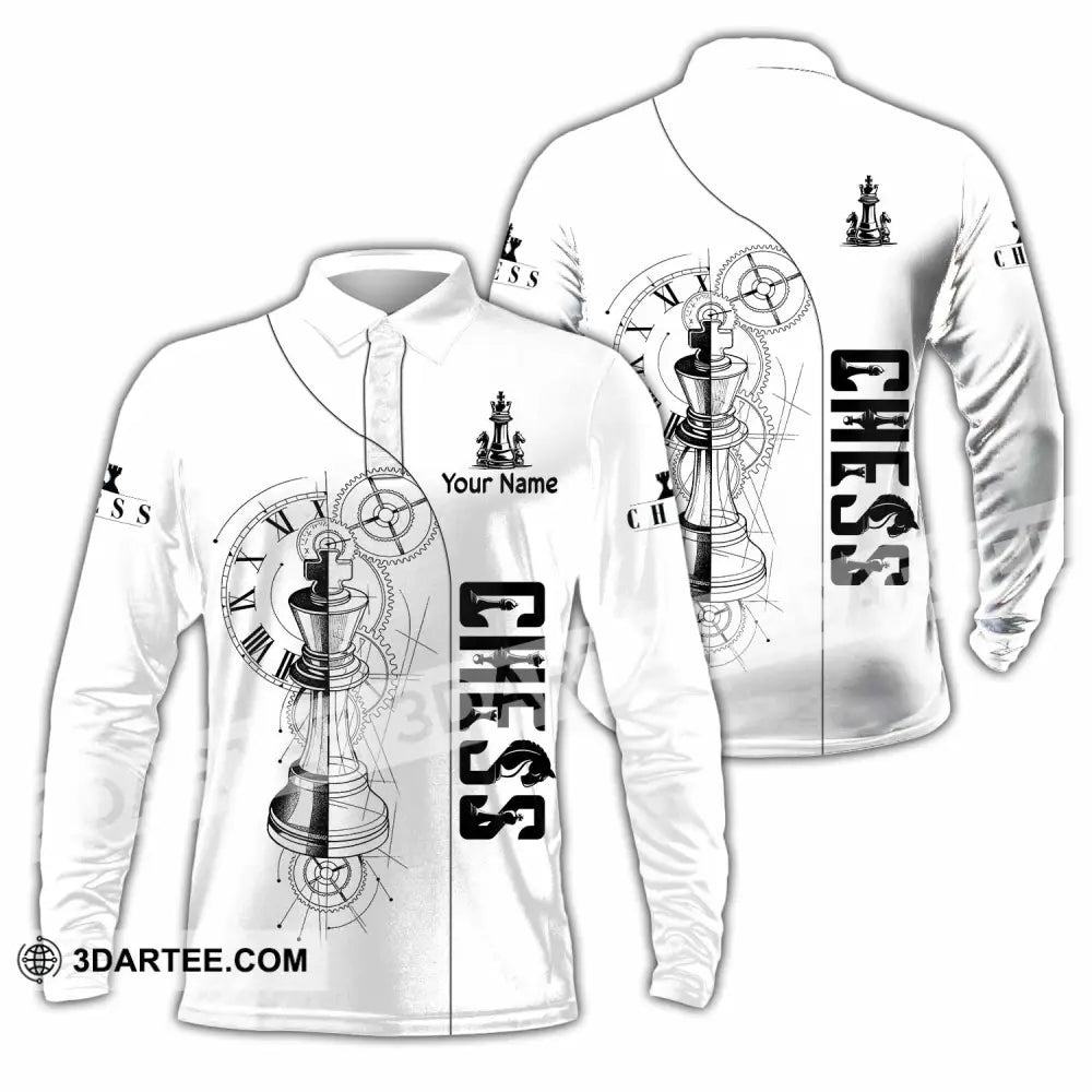 Unisex Shirt - Custom Chess 3D Shirt Long Sleeve Polo / S T-shirt
