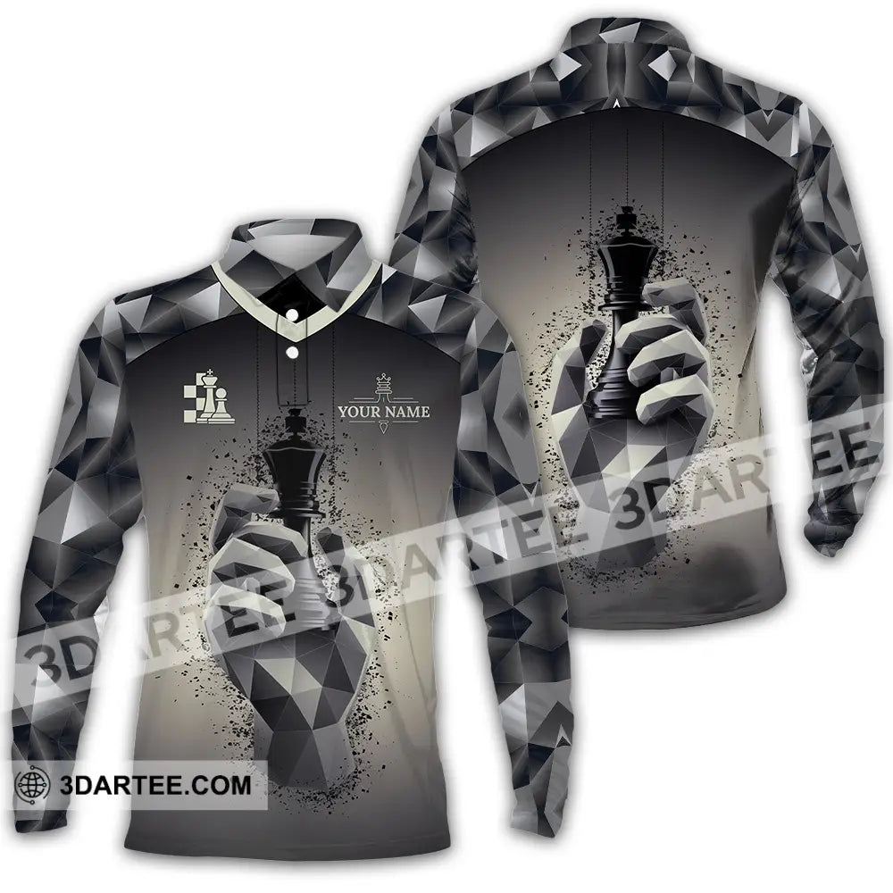 Unisex Shirt - Custom Chess 3D Shirt Long Sleeve Polo / S T-shirt