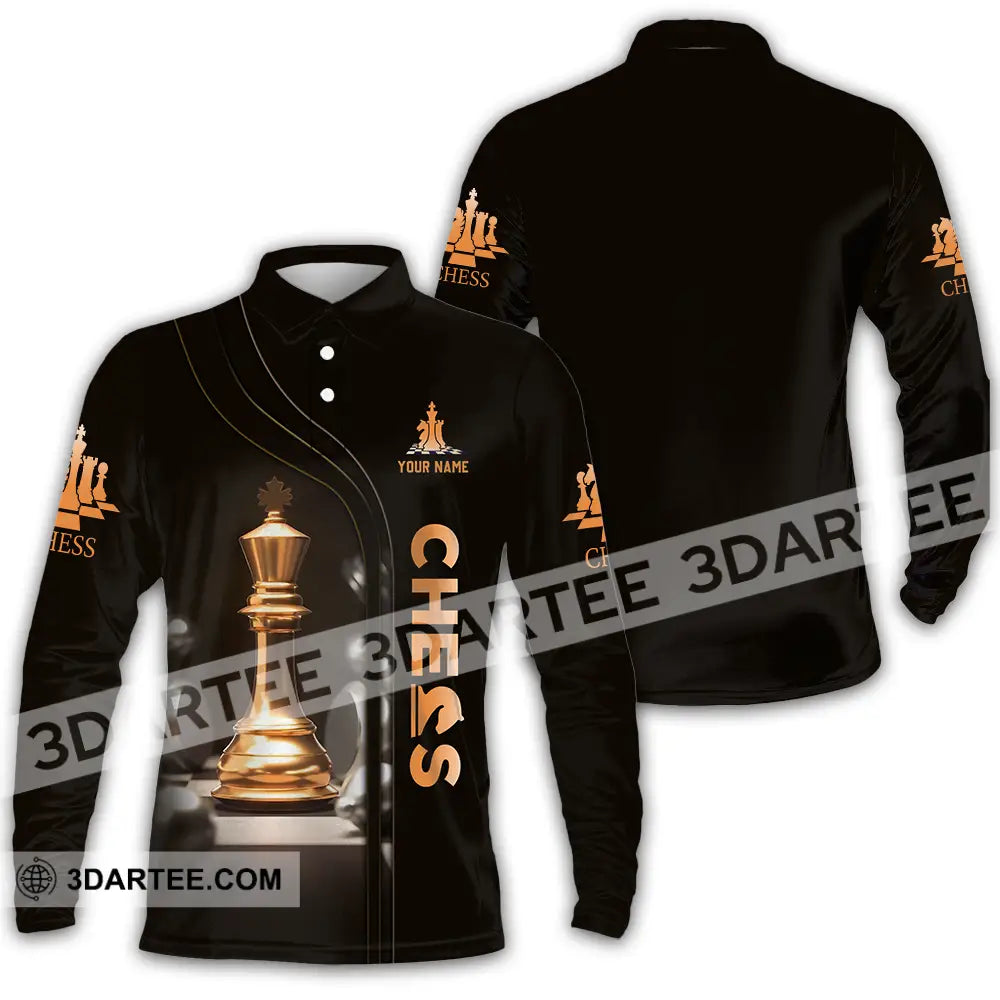 Unisex Shirt - Custom Chess 3D Shirt Long Sleeve Polo / S T-shirt
