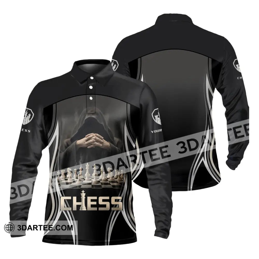 Unisex Shirt - Custom Chess 3D Shirt - Long Sleeve Polo / S - T-shirt