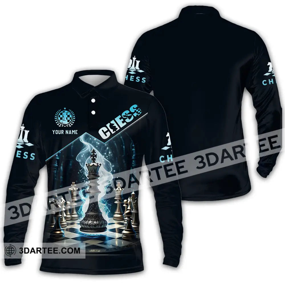 Unisex Shirt - Custom Chess 3D Shirt Long Sleeve Polo / S T-shirt