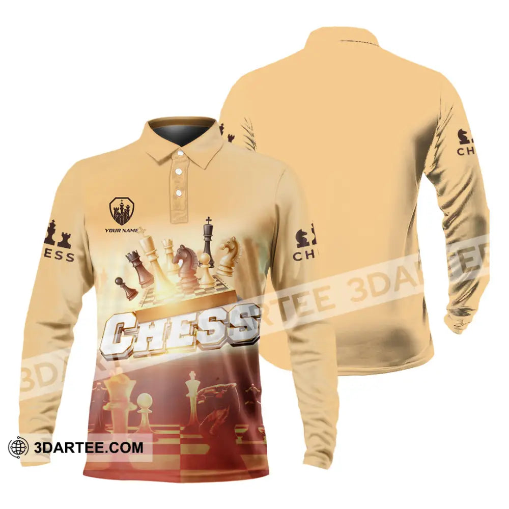 Unisex Shirt - Custom Chess 3D Shirt - Long Sleeve Polo / S - T-shirt