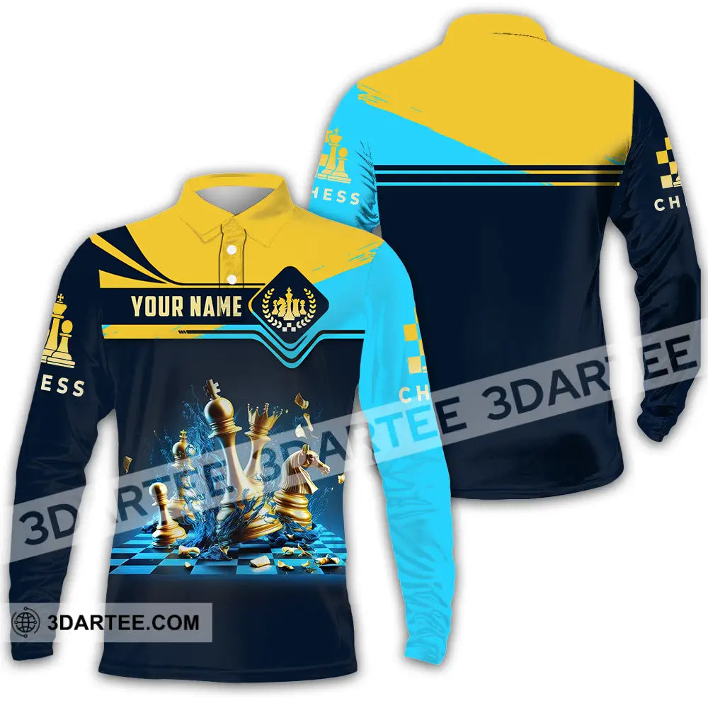 Unisex Shirt - Custom Chess 3D Shirt Long Sleeve Polo / S T-shirt