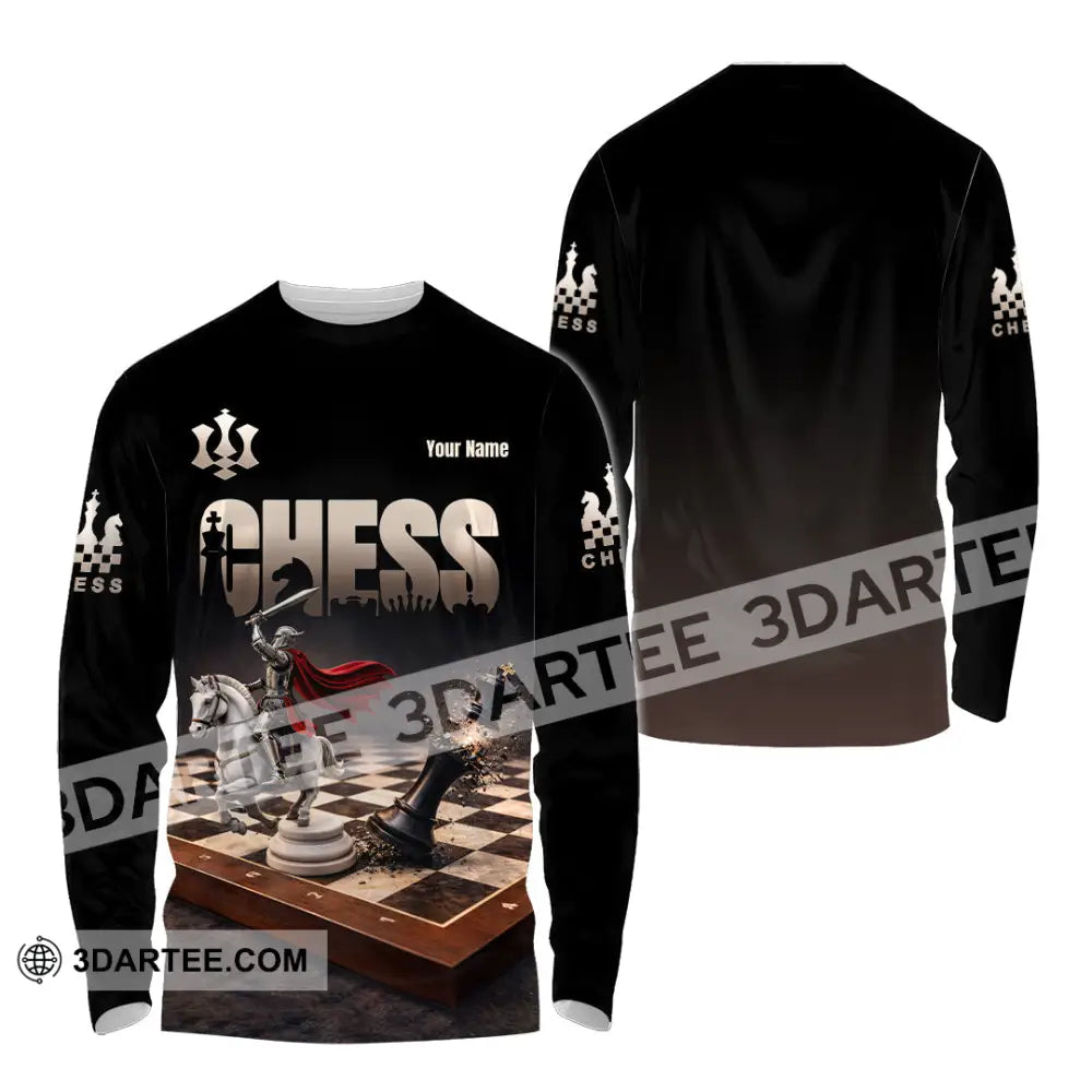 Unisex Shirt - Custom Chess 3D Shirt - Long Sleeve Shirt / S - T-shirt