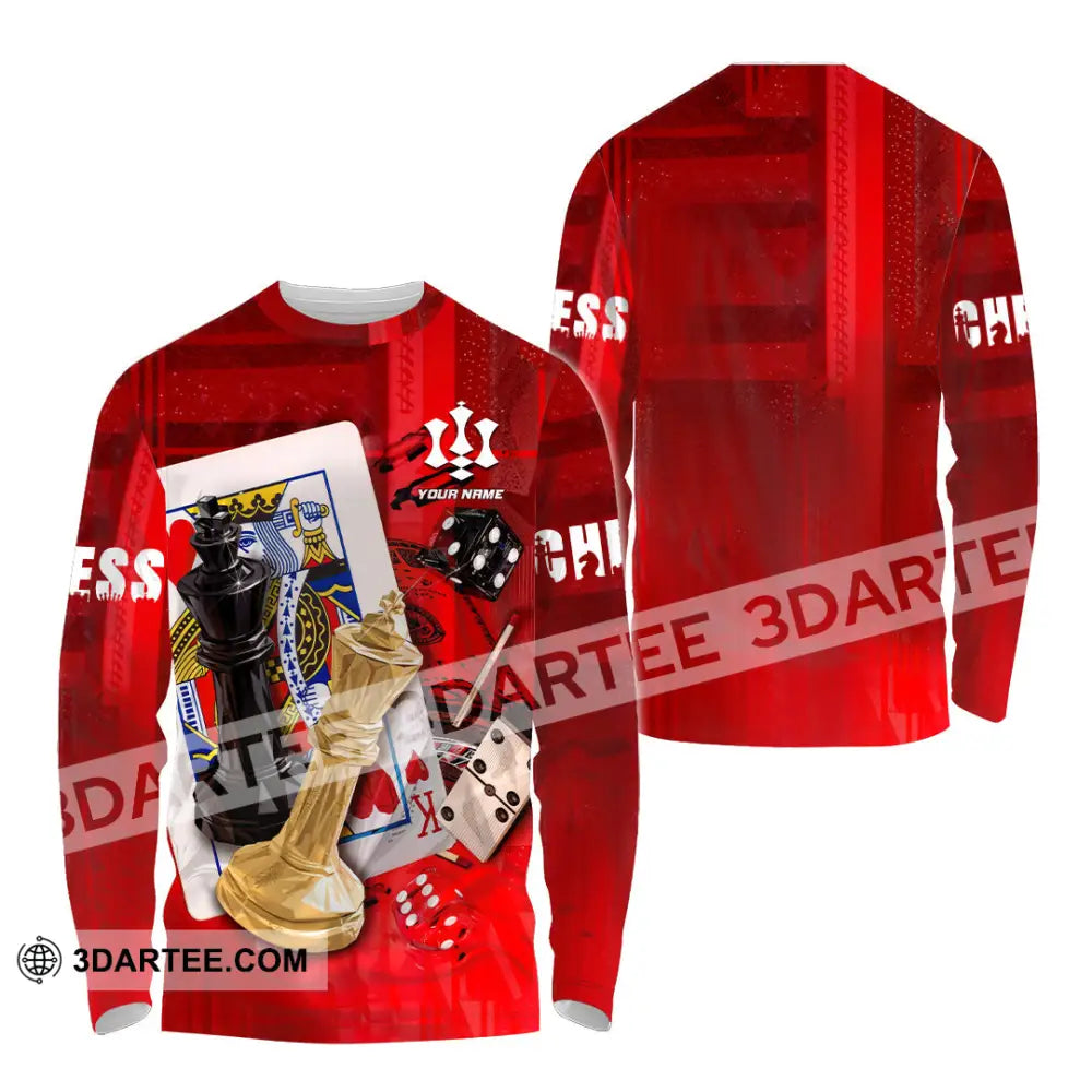 Unisex Shirt - Custom Chess 3D Shirt - Long Sleeve Shirt / S - T-shirt