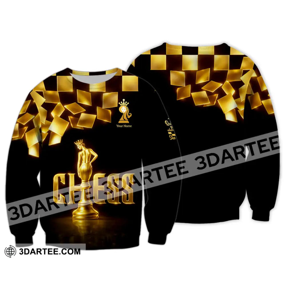 Unisex Shirt - Custom Chess 3D Shirt - Long Sleeve / S - T-shirt