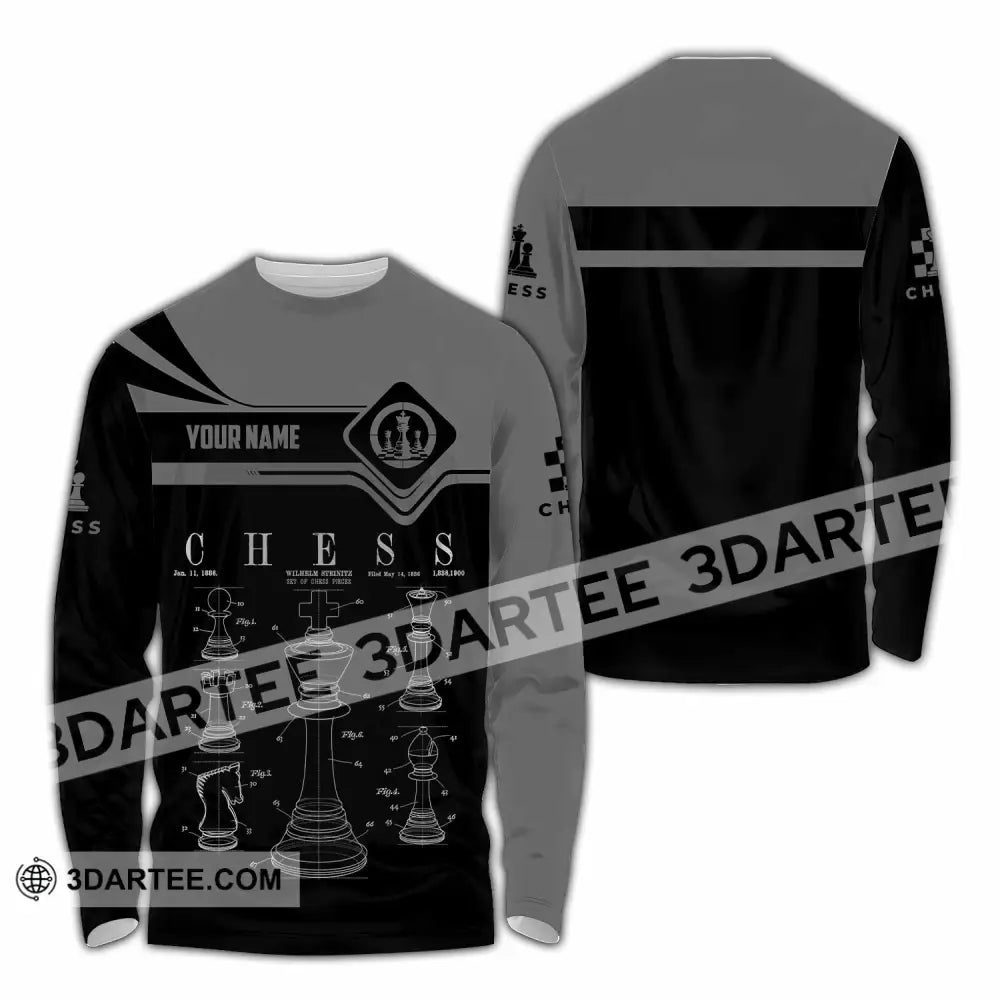 Unisex Shirt - Custom Chess 3D Shirt Long Sleeve Shirt / S T-shirt