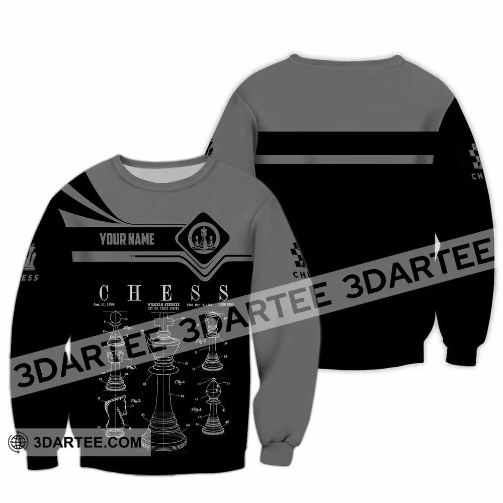 Unisex Shirt - Custom Chess 3D Shirt Long Sleeve / S T-shirt