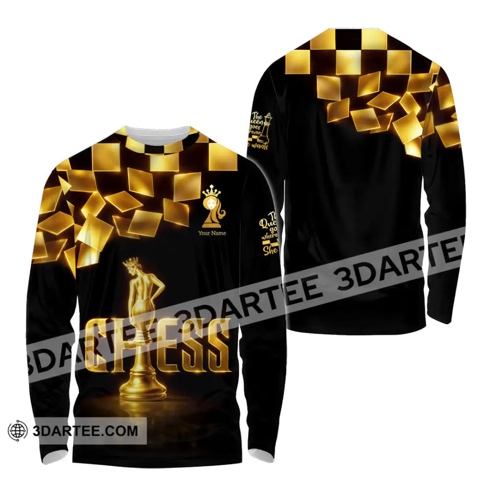Unisex Shirt - Custom Chess 3D Shirt - Long Sleeve Shirt / S - T-shirt