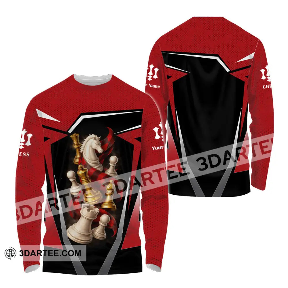 Unisex Shirt - Custom Chess 3D Shirt - Long Sleeve Shirt / S - T-shirt