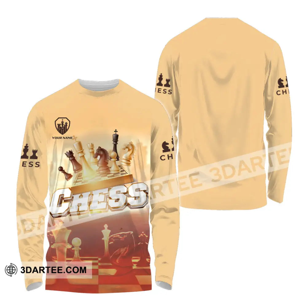 Unisex Shirt - Custom Chess 3D Shirt - Long Sleeve Shirt / S - T-shirt
