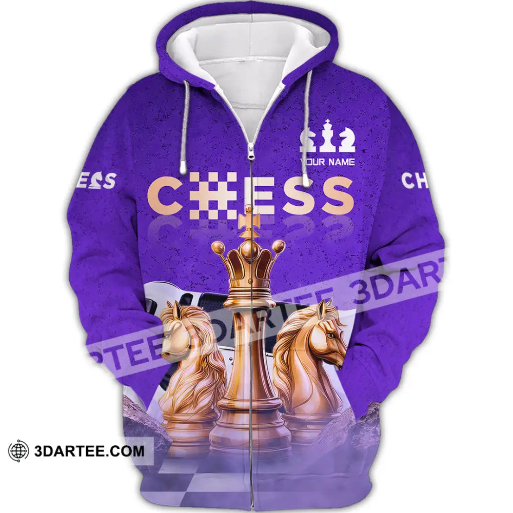 Unisex Shirt - Custom Chess 3D Shirt - Zipper Hoodie / S - T-shirt