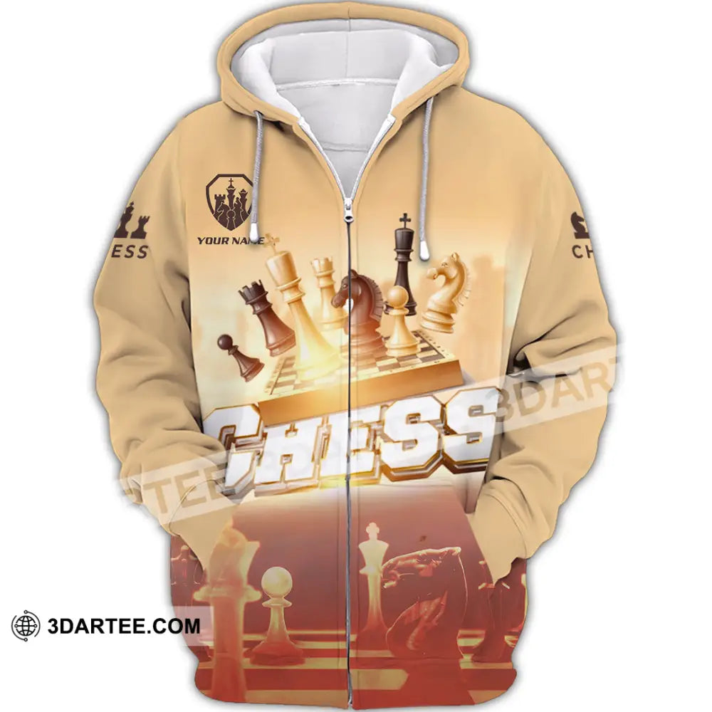 Unisex Shirt - Custom Chess 3D Shirt - Zipper Hoodie / S - T-shirt
